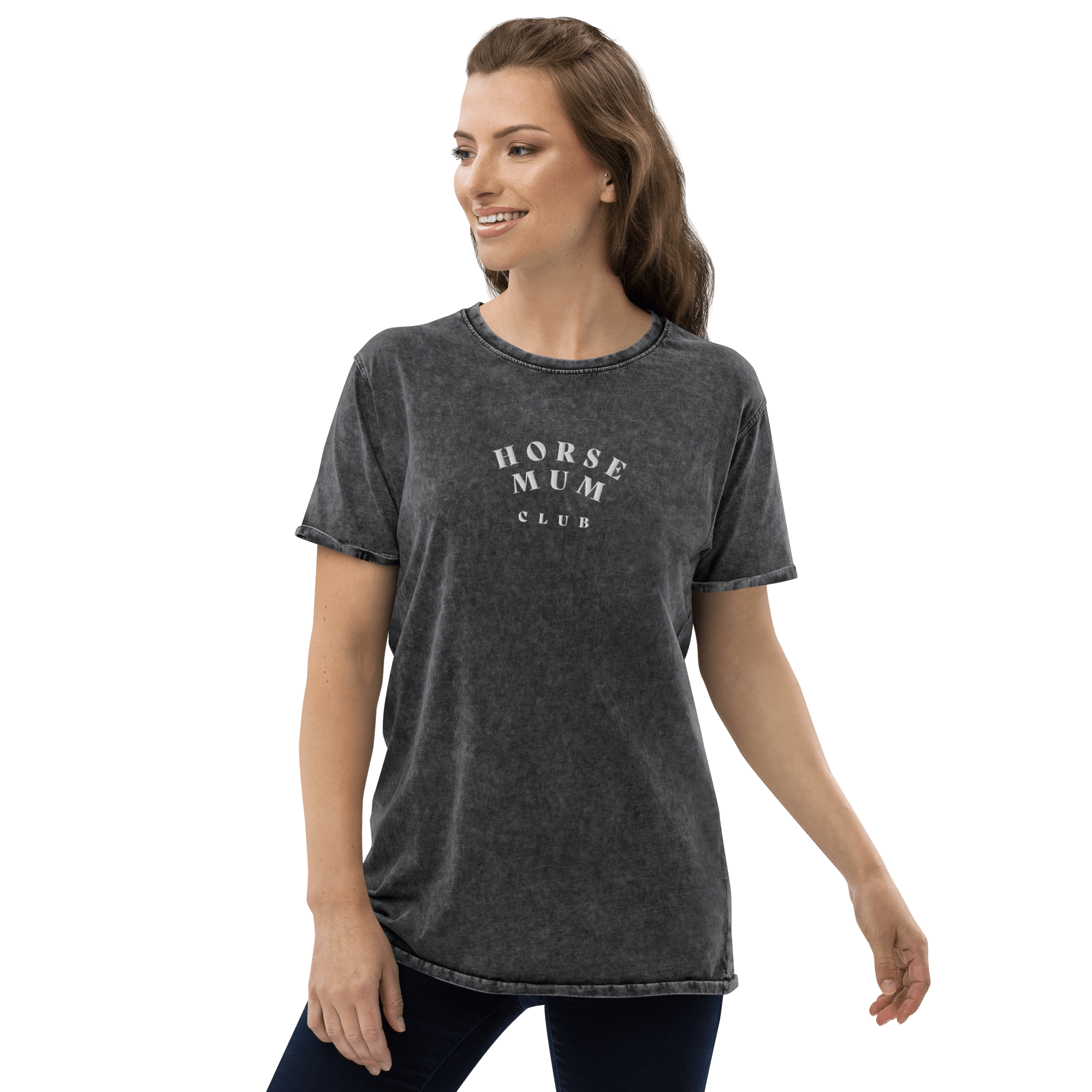'horse mum club' | besticktes baumwoll-shirt