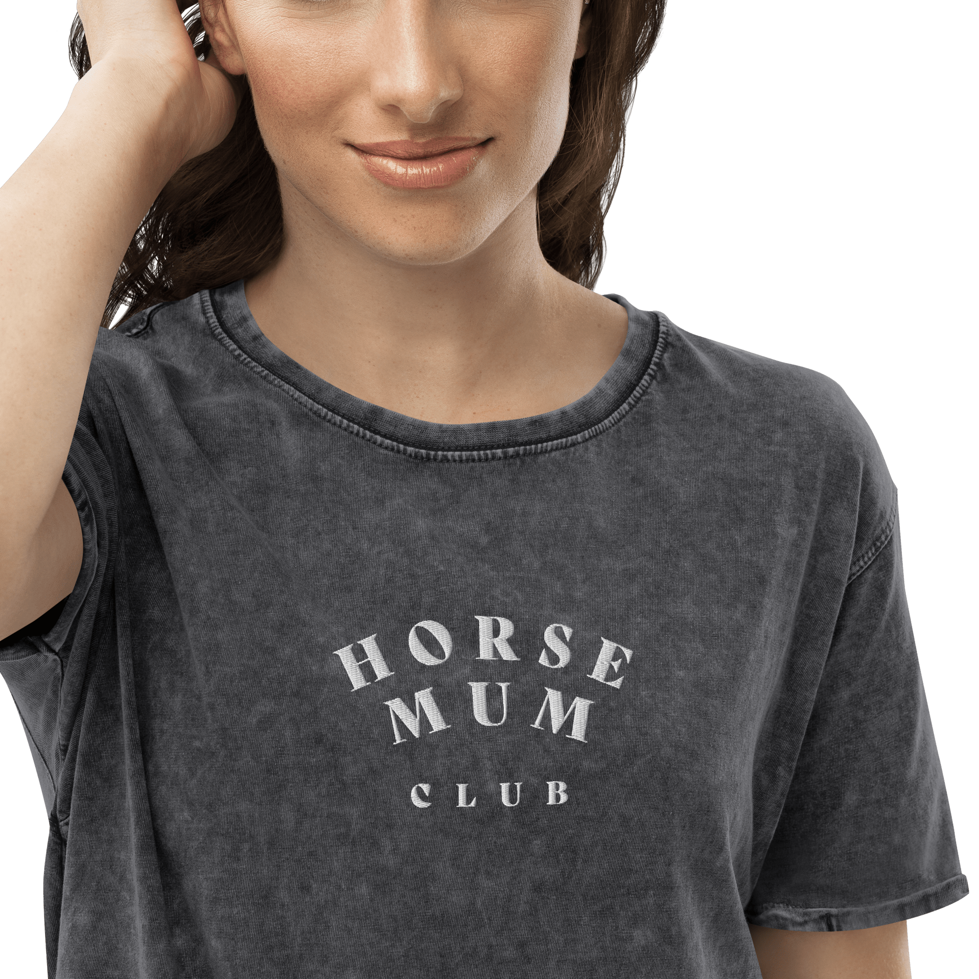 'horse mum club' | besticktes baumwoll-shirt