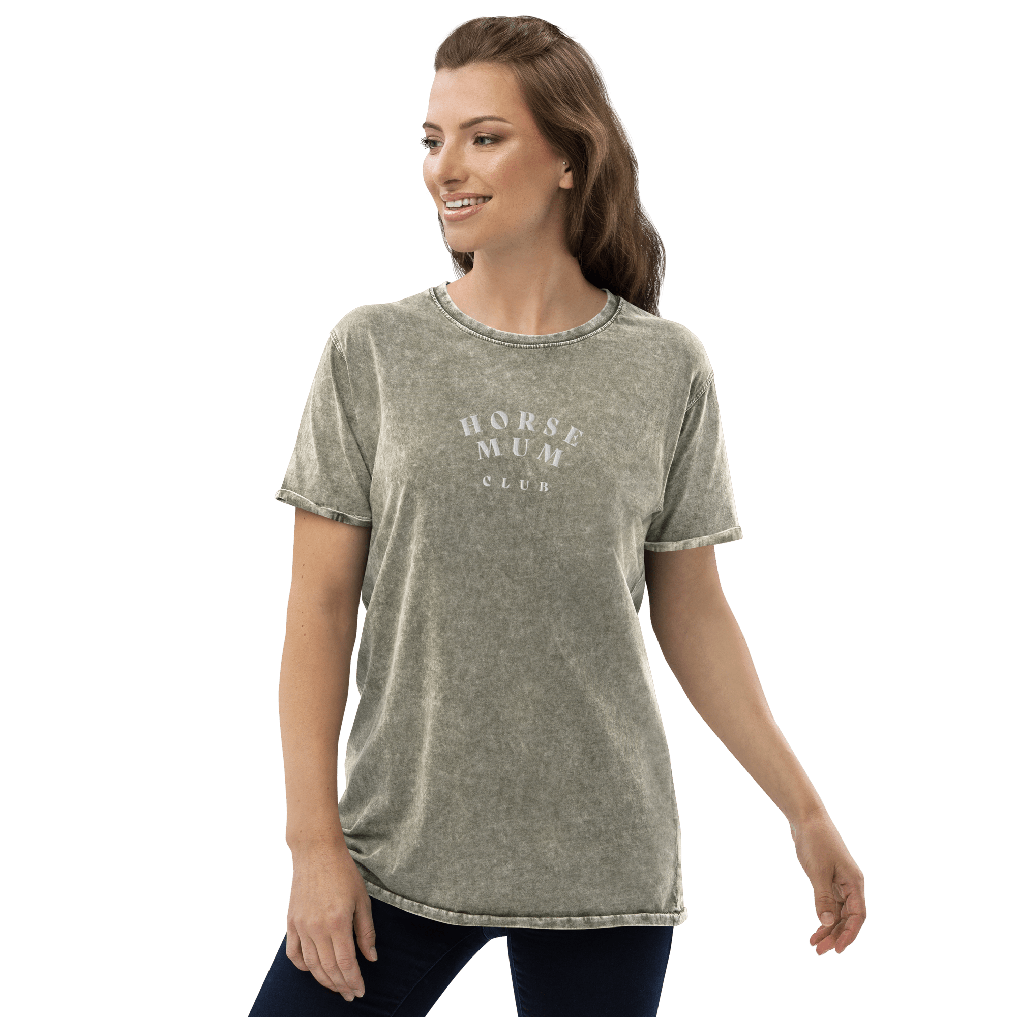 'horse mum club' | besticktes baumwoll-shirt