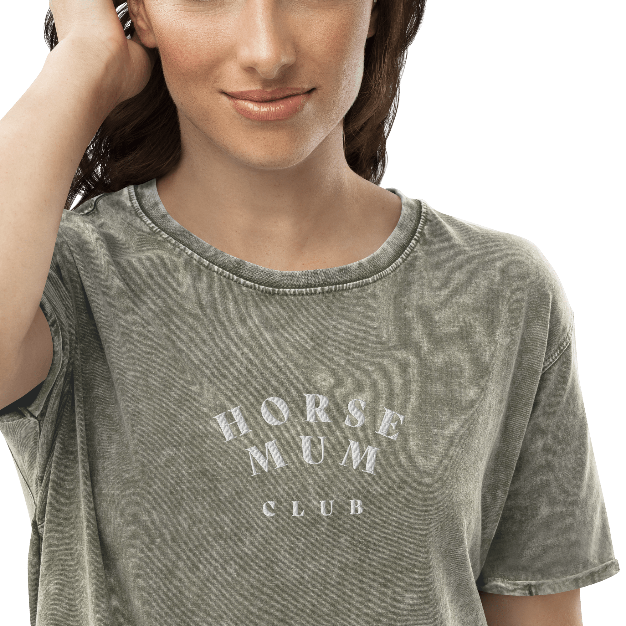 'horse mum club' | besticktes baumwoll-shirt