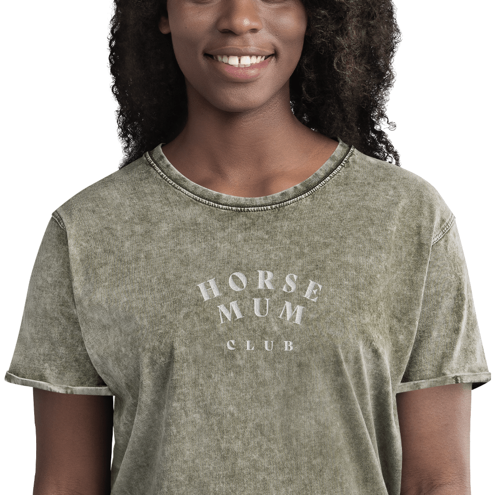 'horse mum club' | besticktes baumwoll-shirt