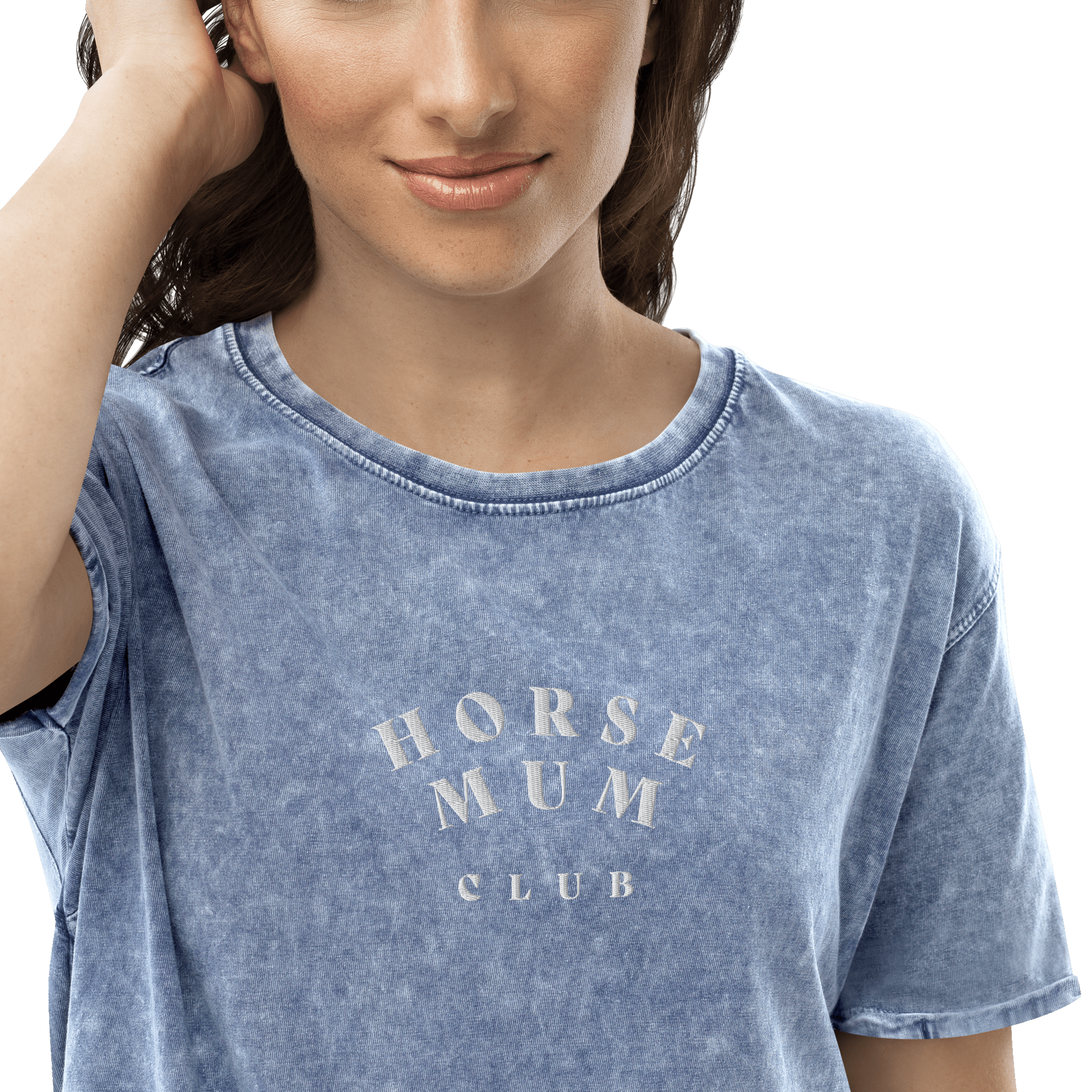 'horse mum club' | besticktes baumwoll-shirt
