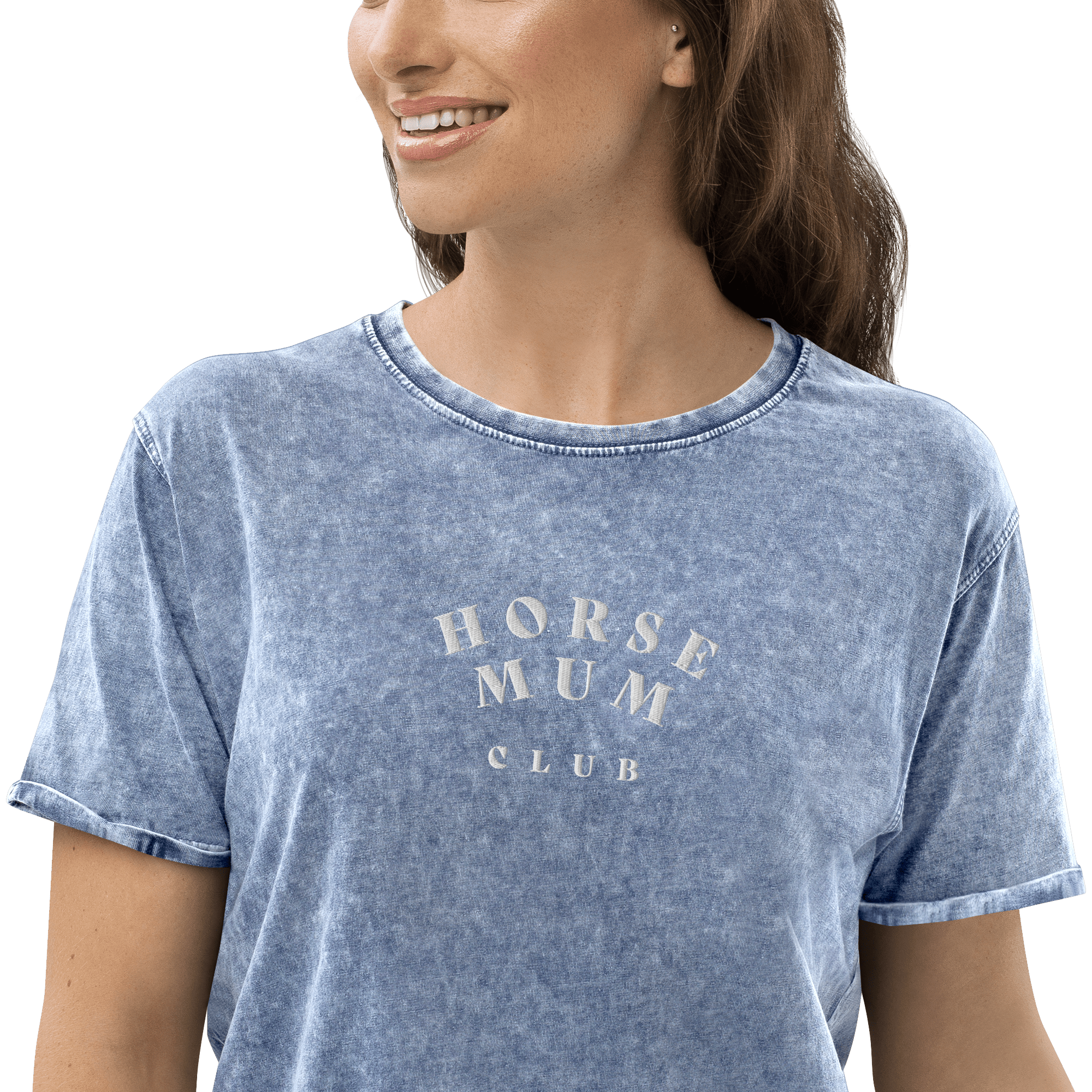 'horse mum club' | besticktes baumwoll-shirt