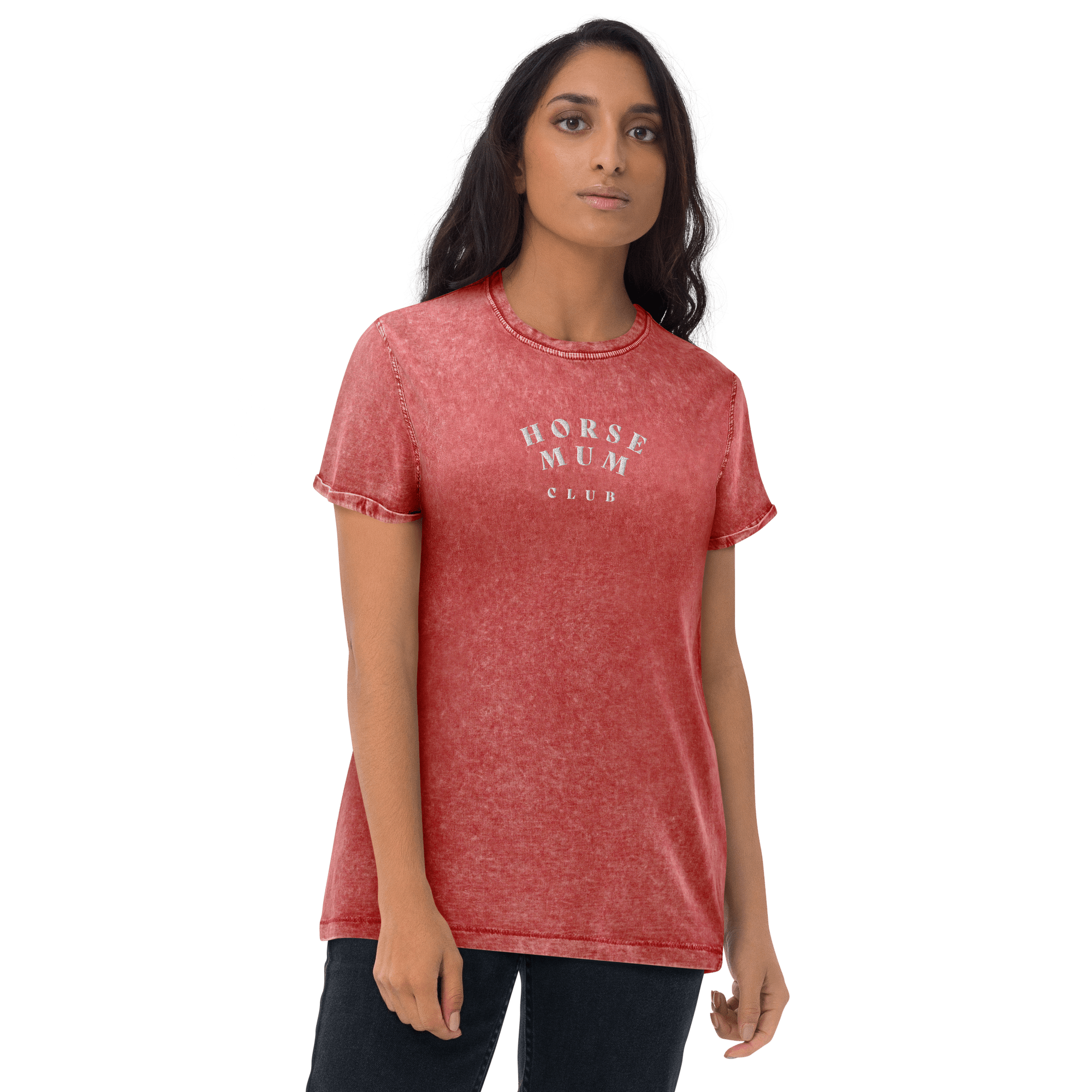 'horse mum club' | besticktes baumwoll-shirt