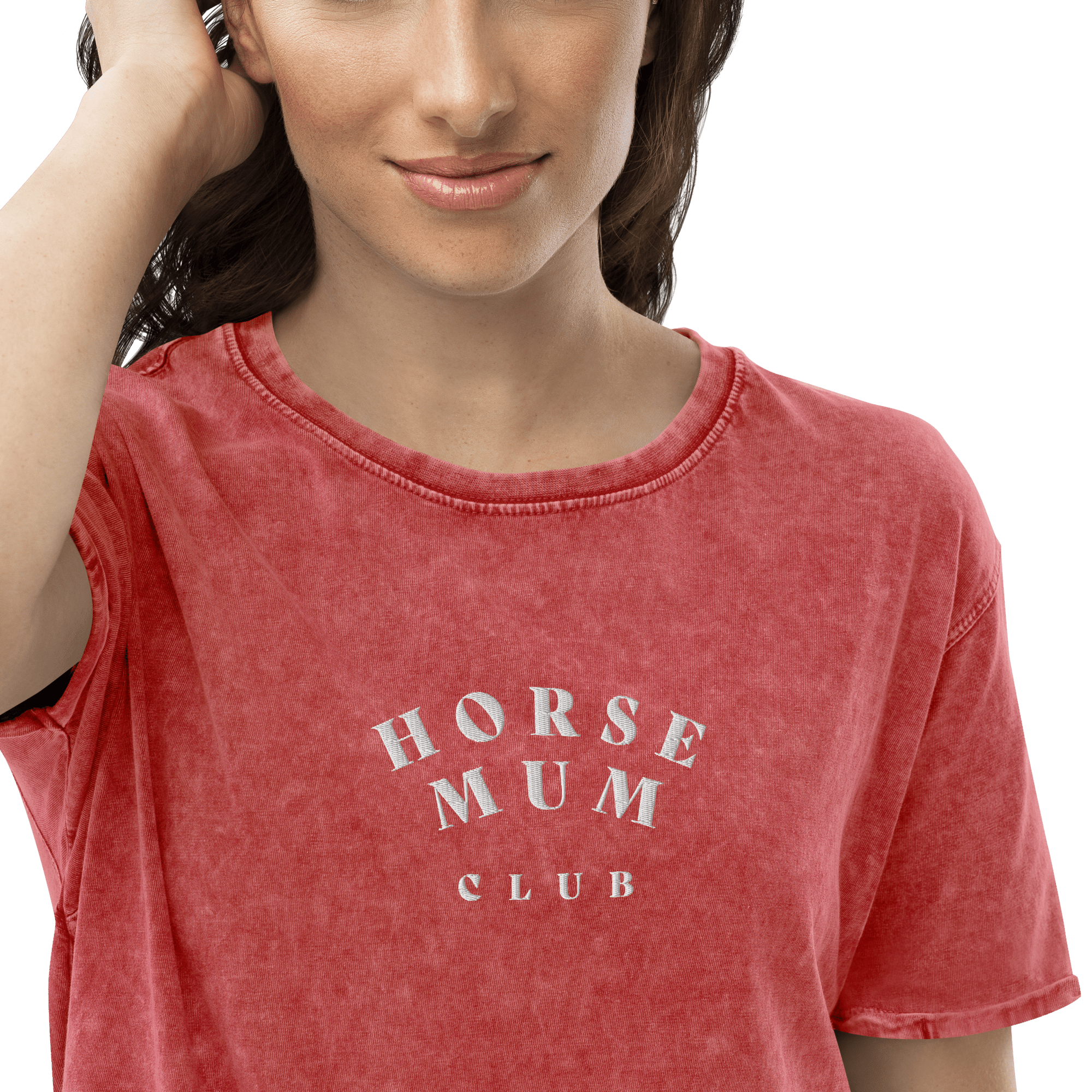 'horse mum club' | besticktes baumwoll-shirt