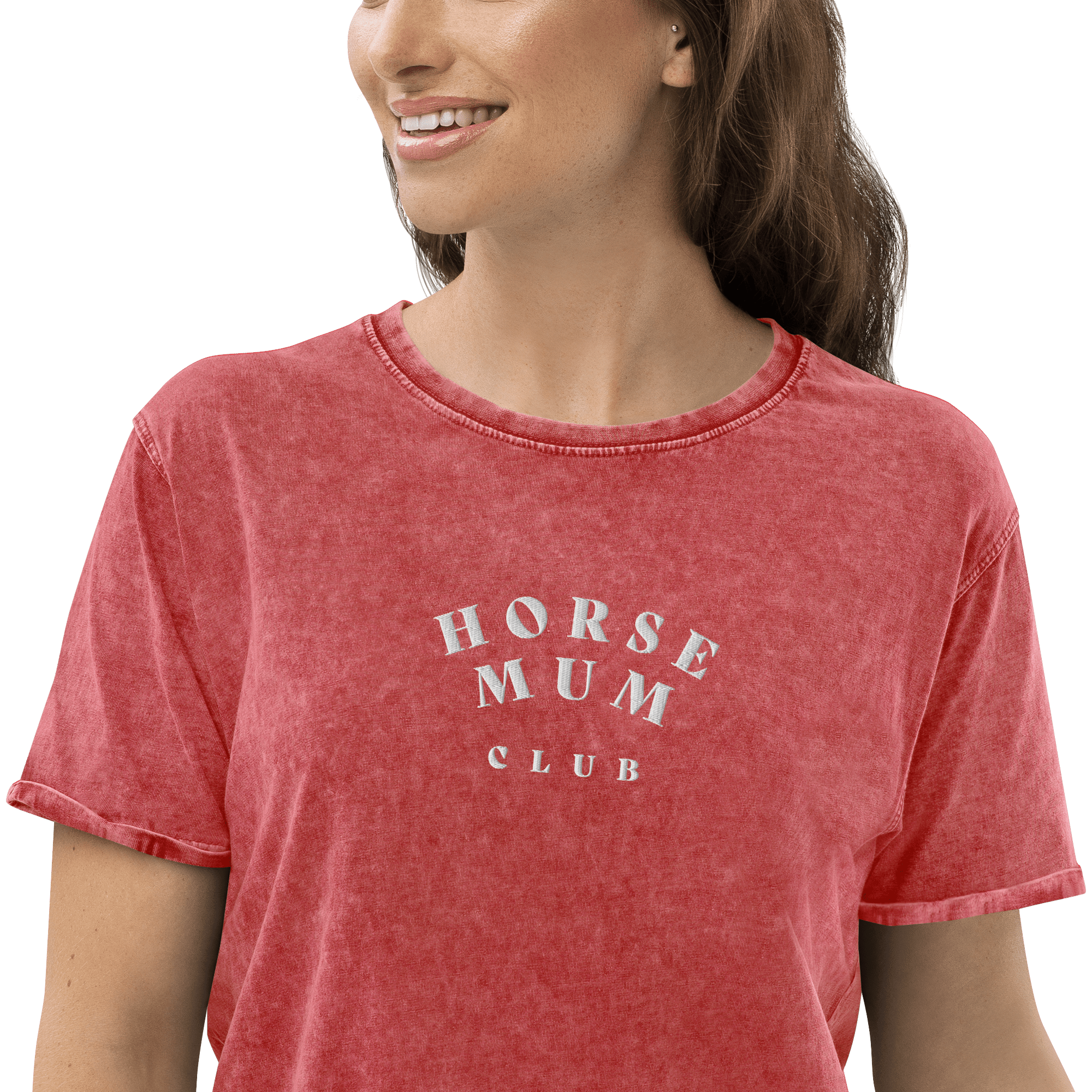 'horse mum club' | besticktes baumwoll-shirt