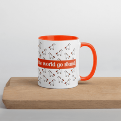 'coffee & horses make the world go round' | tasse orange