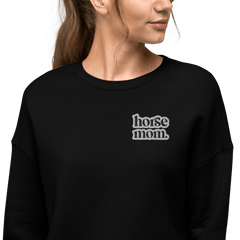 'horse mom' | cropped fleece-pullover stick