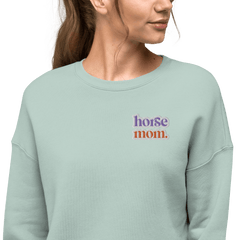 'horse mom' | cropped fleece-pullover stick
